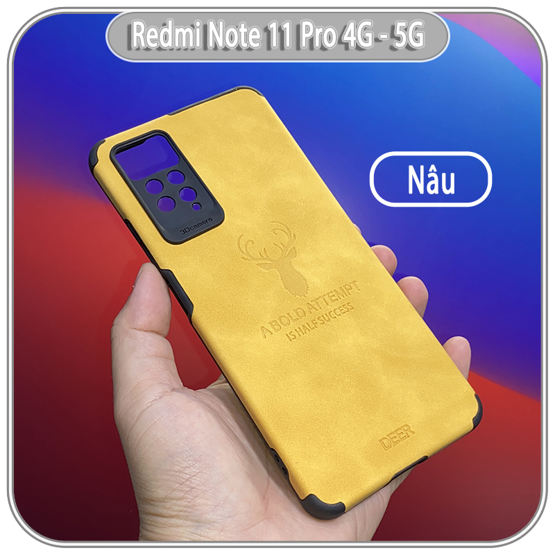 Ốp lưng cho Xiaomi Redmi Note 11 Pro 4G 5G bản quốc tế / Note 12 Pro 4G da hươu 4 góc chống sốc