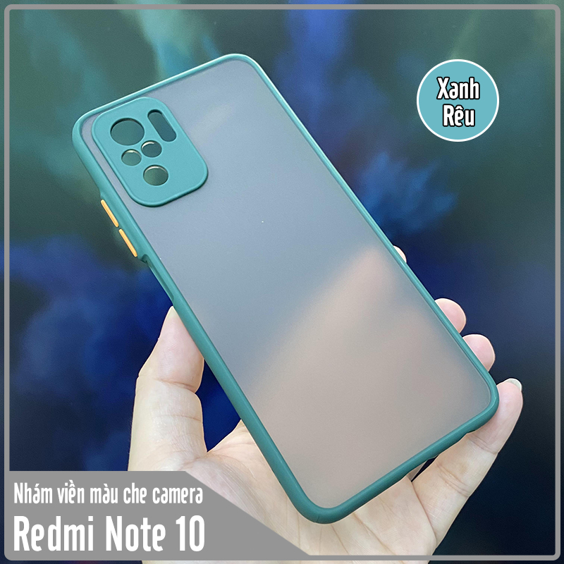 Ốp lưng cho Xiaomi Redmi Note 10 - Note 10S nhám viền màu che camera