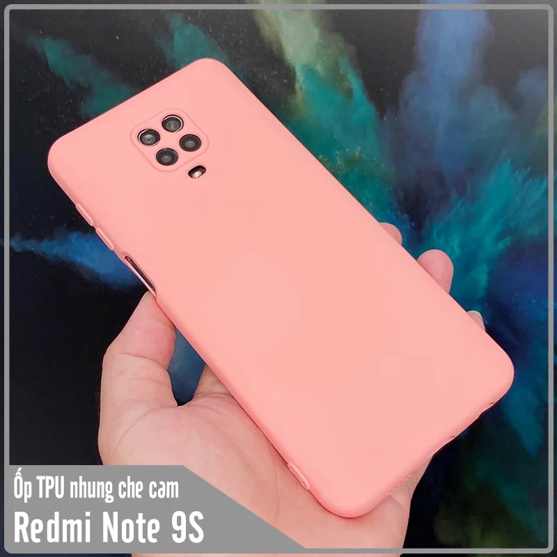 Ốp lưng cho Redmi Note 9S - Note 9 Pro, nhựa TPU dẻo màu lót nhung che camera