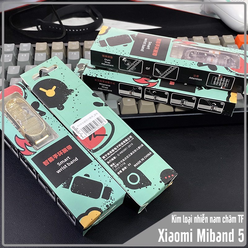 Dây kim loại nhuyễn TF khóa nam châm cho Xiaomi Miband 3/4/5/6 hãng Mijobs
