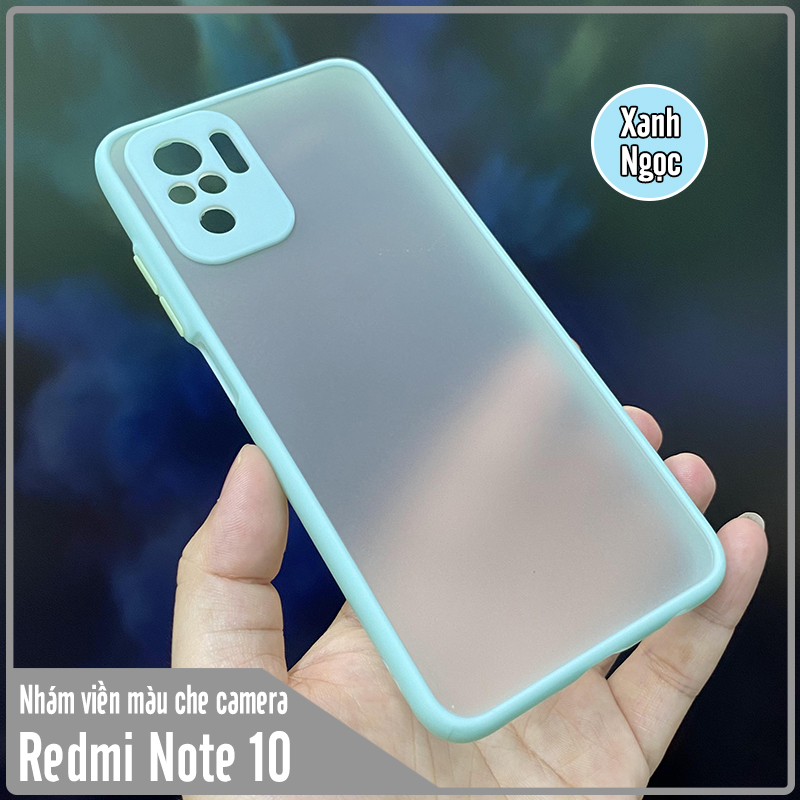 Ốp lưng cho Xiaomi Redmi Note 10 - Note 10S nhám viền màu che camera