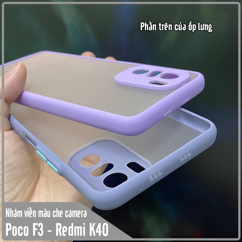 Ốp lưng cho Xiaomi Poco F3 - Redmi K40 nhám viền màu che camera