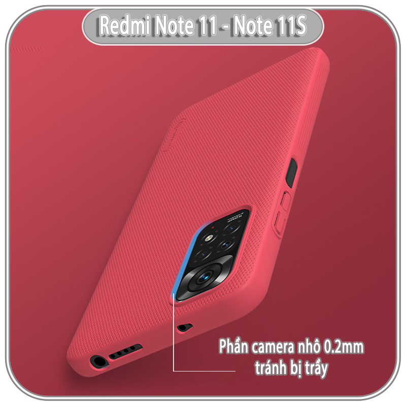 Ốp lưng cho Xiaomi Redmi Note 11 - Note 11S Frosted Shield nhựa PC cứng Nillkin , nhám hạn chế vân tay - hàng nhâp khẩu