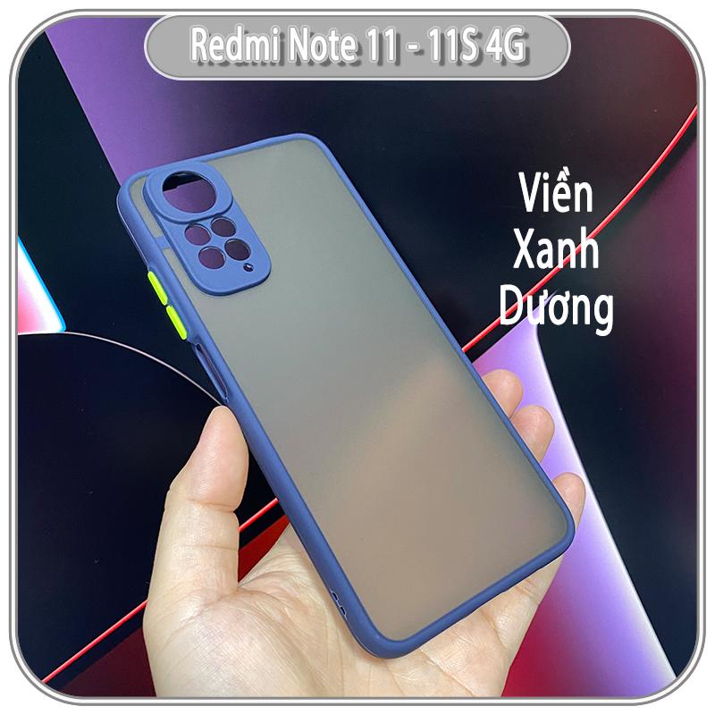 Ốp lưng cho Xiaomi Redmi Note 11 - 11S 4G nhám viền màu che camera