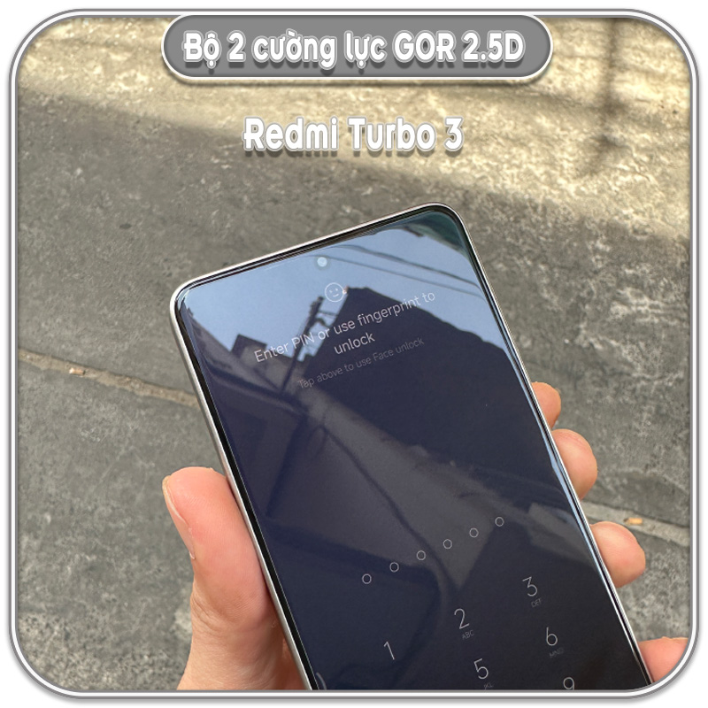 Cường lực Redmi Turbo 3, GOR trong 2.5D bộ 2 miếng