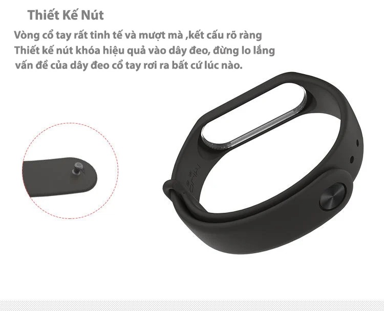 Dây cao su thay thế cho Xiaomi Miband 3/4 hãng Mijobs