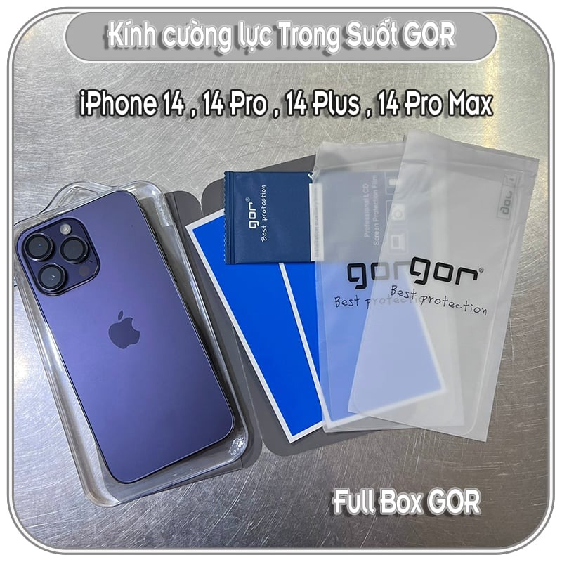 Bộ 2 miếng kính cường lực Gor không viền 2.5D cho các dòng máy iPhone 15-14-13-12-11