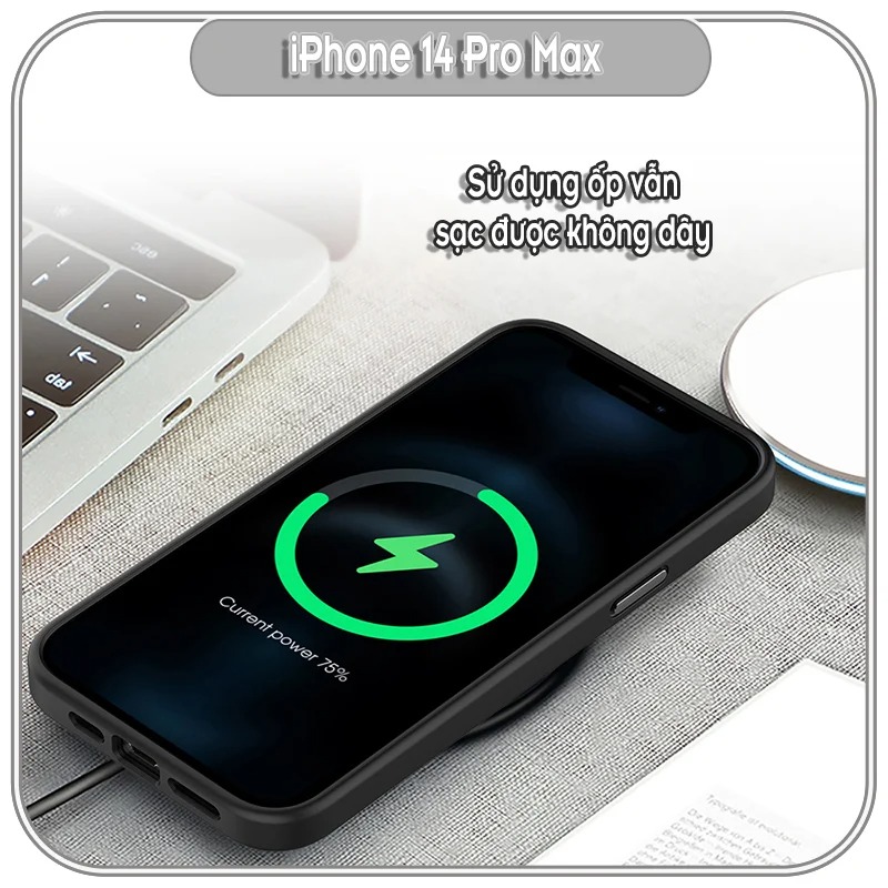 Ốp lưng cho iPhone 14 Pro Max nhám viền màu Likgus