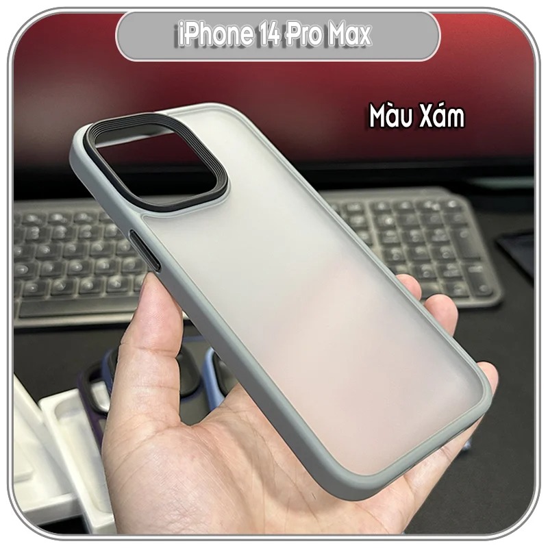 Ốp lưng cho iPhone 14 Pro Max nhám viền màu Likgus