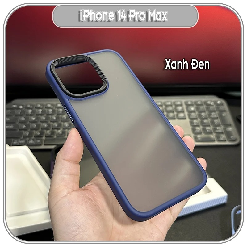 Ốp lưng cho iPhone 14 Pro Max nhám viền màu Likgus
