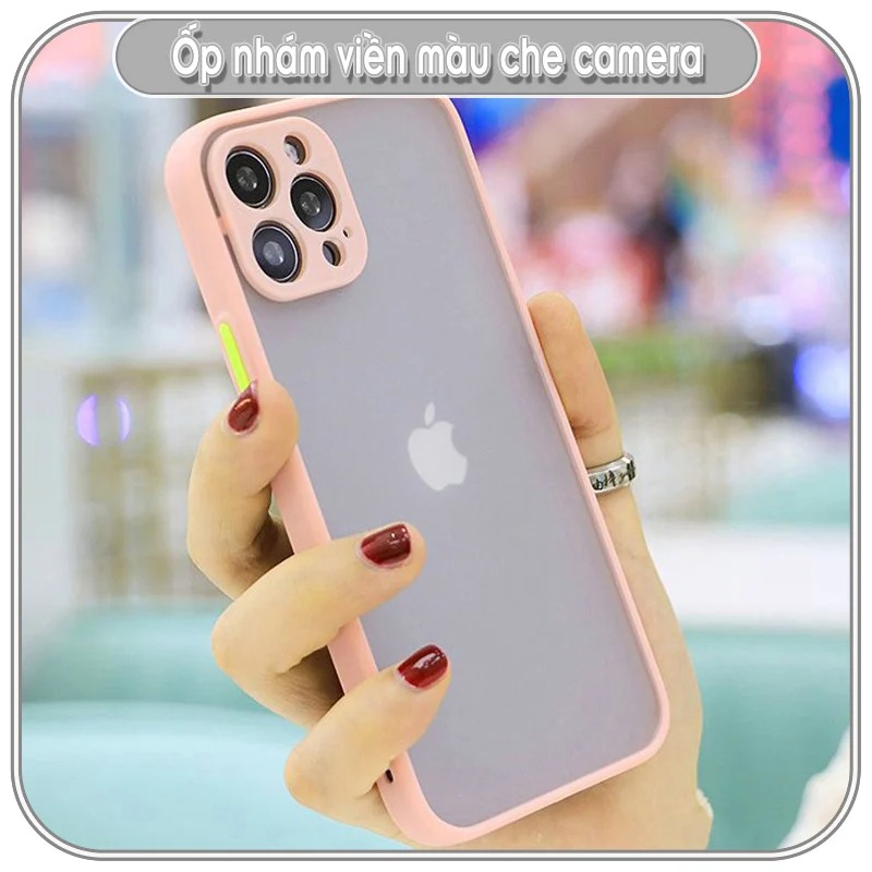 Ốp lưng iPhone 13Pro Max - 13 Pro - 13 / 8 Plus / X - Xs / XR / Xs Max / 11 / 11 Pro / 11 Pro Max / 12 / 12 Pro Max nhám viền màu che camera