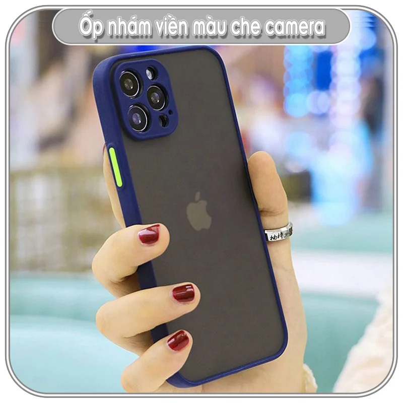 Ốp lưng iPhone 13Pro Max - 13 Pro - 13 / 8 Plus / X - Xs / XR / Xs Max / 11 / 11 Pro / 11 Pro Max / 12 / 12 Pro Max nhám viền màu che camera