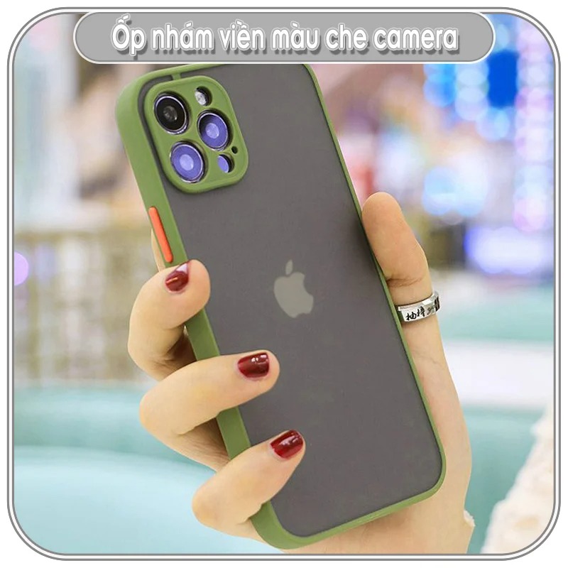 Ốp lưng iPhone 13Pro Max - 13 Pro - 13 / 8 Plus / X - Xs / XR / Xs Max / 11 / 11 Pro / 11 Pro Max / 12 / 12 Pro Max nhám viền màu che camera