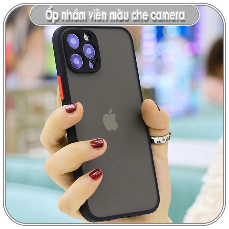 Ốp lưng iPhone 13Pro Max - 13 Pro - 13 / 8 Plus / X - Xs / XR / Xs Max / 11 / 11 Pro / 11 Pro Max / 12 / 12 Pro Max nhám viền màu che camera