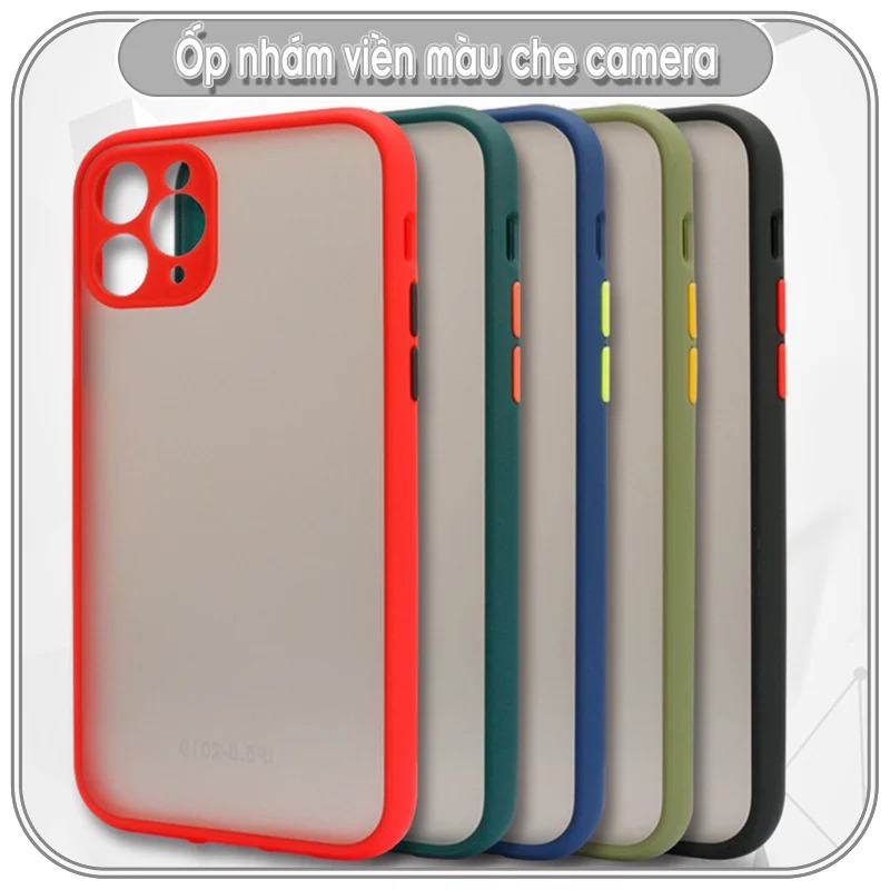 Ốp lưng iPhone 13Pro Max - 13 Pro - 13 / 8 Plus / X - Xs / XR / Xs Max / 11 / 11 Pro / 11 Pro Max / 12 / 12 Pro Max nhám viền màu che camera