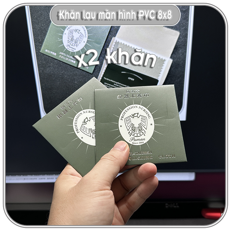 Khăn mịn PVC lau màn hình điện thoại 8x8cm