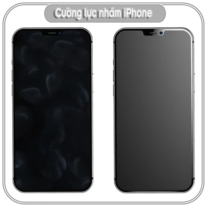 Cường lực GOR nhám các dòng iPhone hạn chế vân tay Full viền Đen