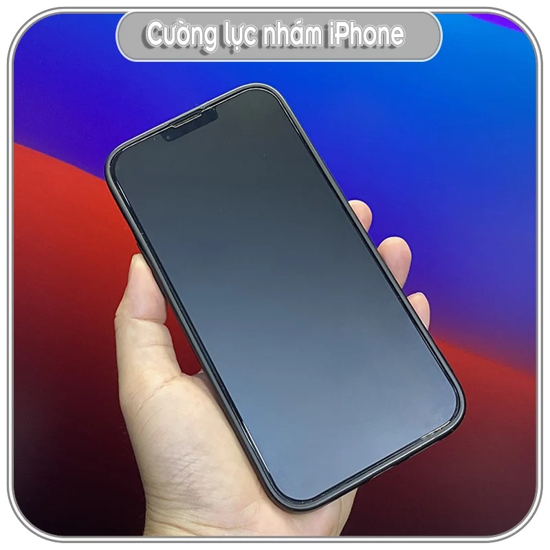 Cường lực GOR nhám các dòng iPhone hạn chế vân tay Full viền Đen