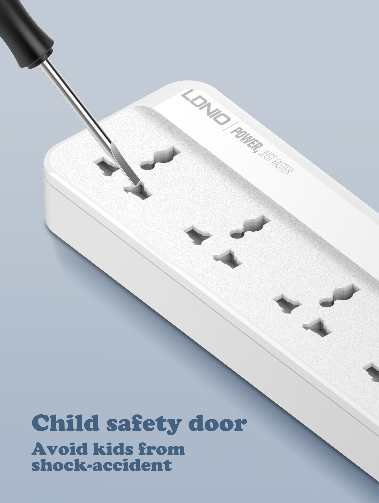 Ổ cắm điện LDNIO SC5415, 5 lỗ cắm + 3 USB-A & 1 USB-C (20W), sạc nhanh PD & QC 3.0, dây dài 200CM, đầu ghim EU 2 chấu tròn - Hàng nhập khẩu