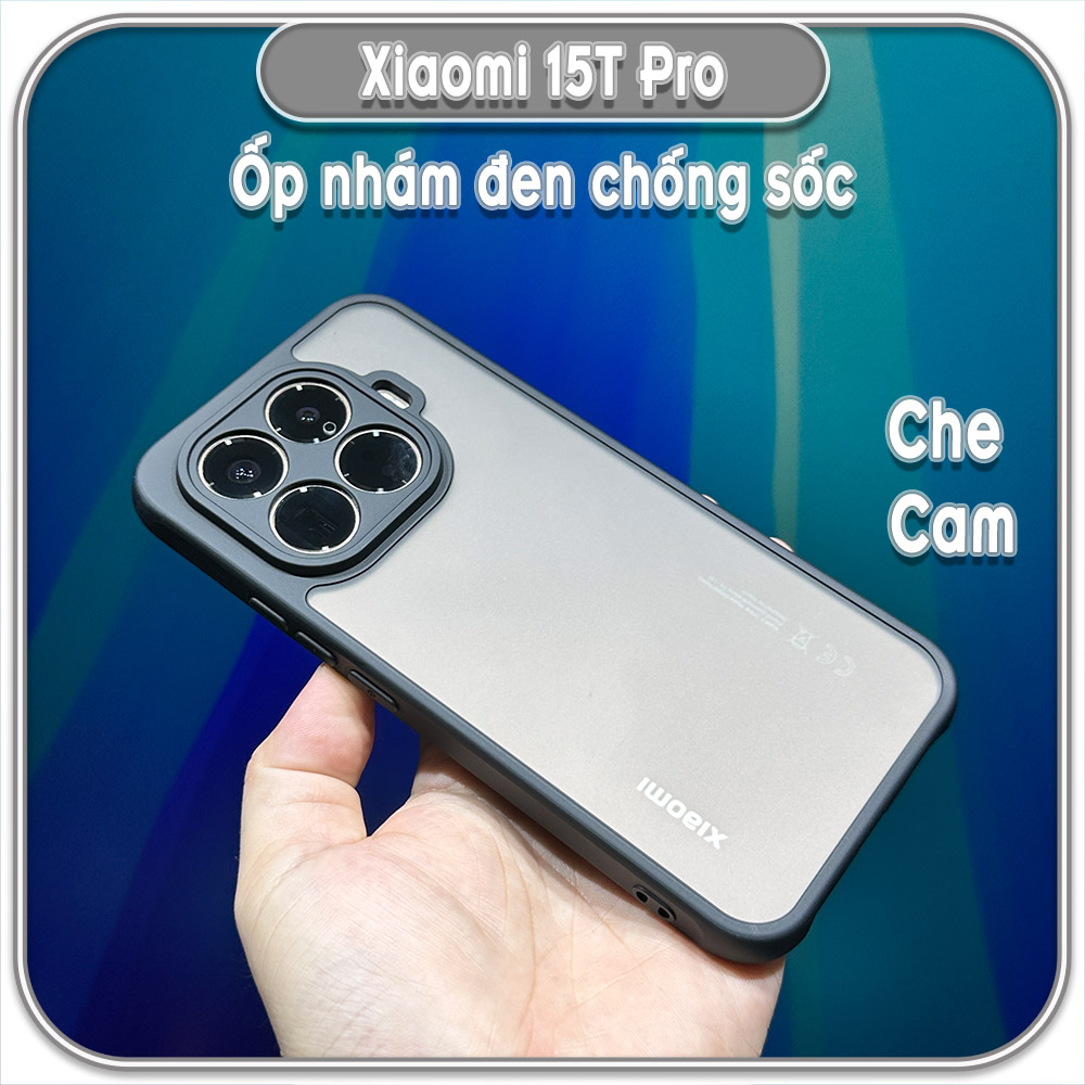 Ốp lưng chống sốc nhám đen cho Xiaomi 15T Pro