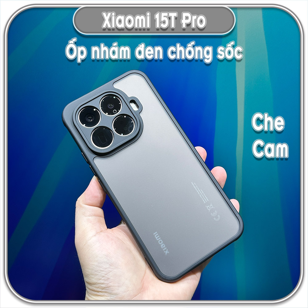 Ốp lưng chống sốc nhám đen cho Xiaomi 15T Pro