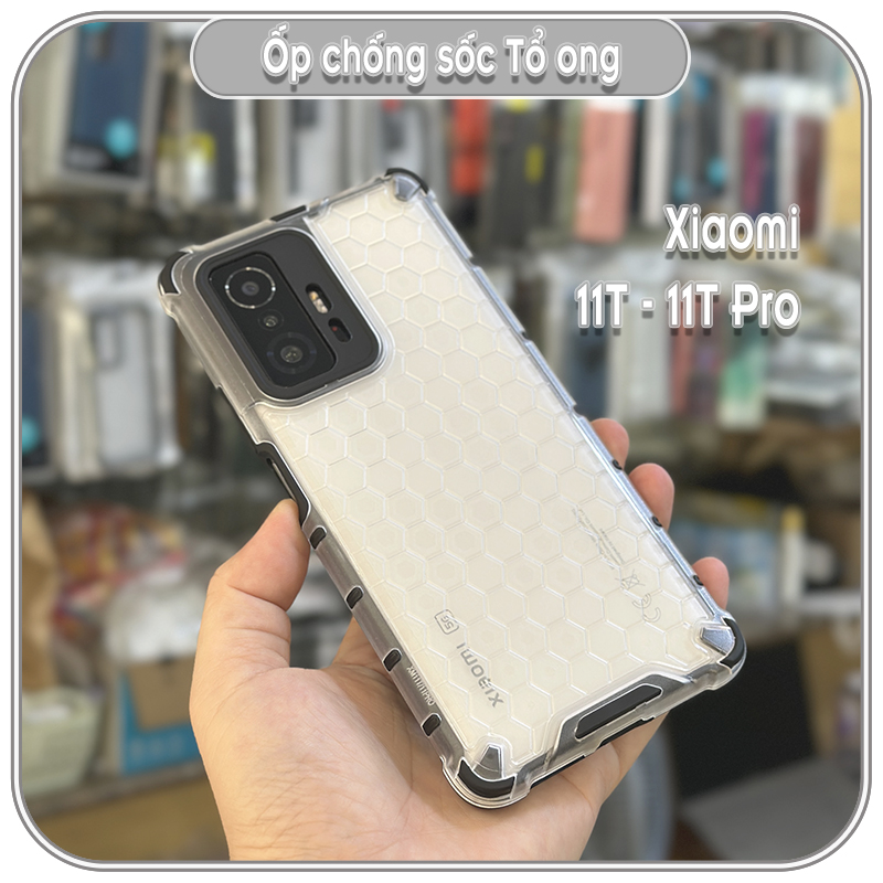 Ốp chống sốc Xiaomi 11T- 12T - 11T Pro - 12T Pro, tổ ong PC trong không ố vàng, viền TPU dẻo đen