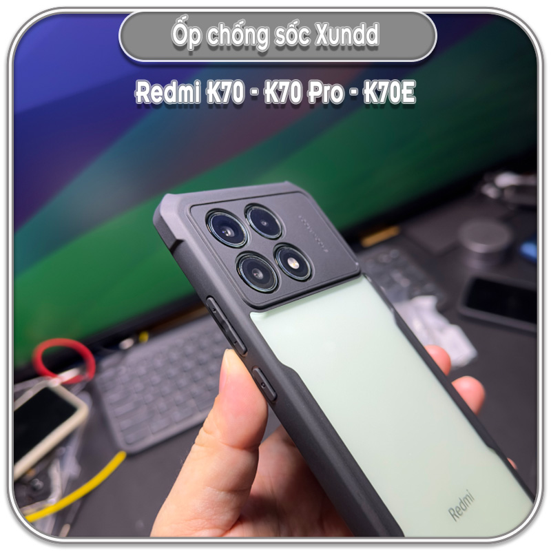 Ốp chống sốc Xundd Redmi K70 - K70 Pro - K70E, lưng PC không bị ố vàng