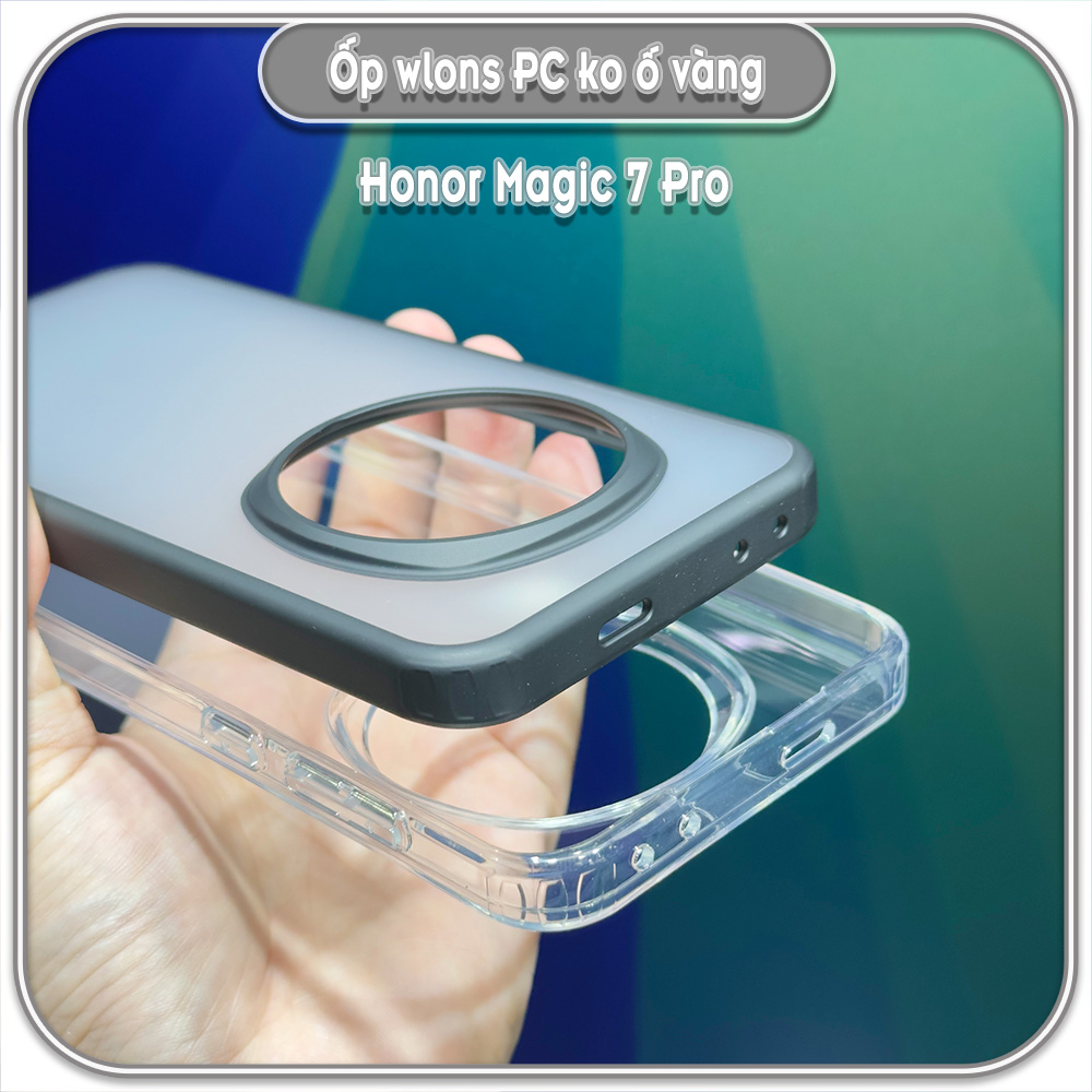 Ốp chống sốc cho Honor Magic 7 Pro, wlons lưng PC không ố vàng