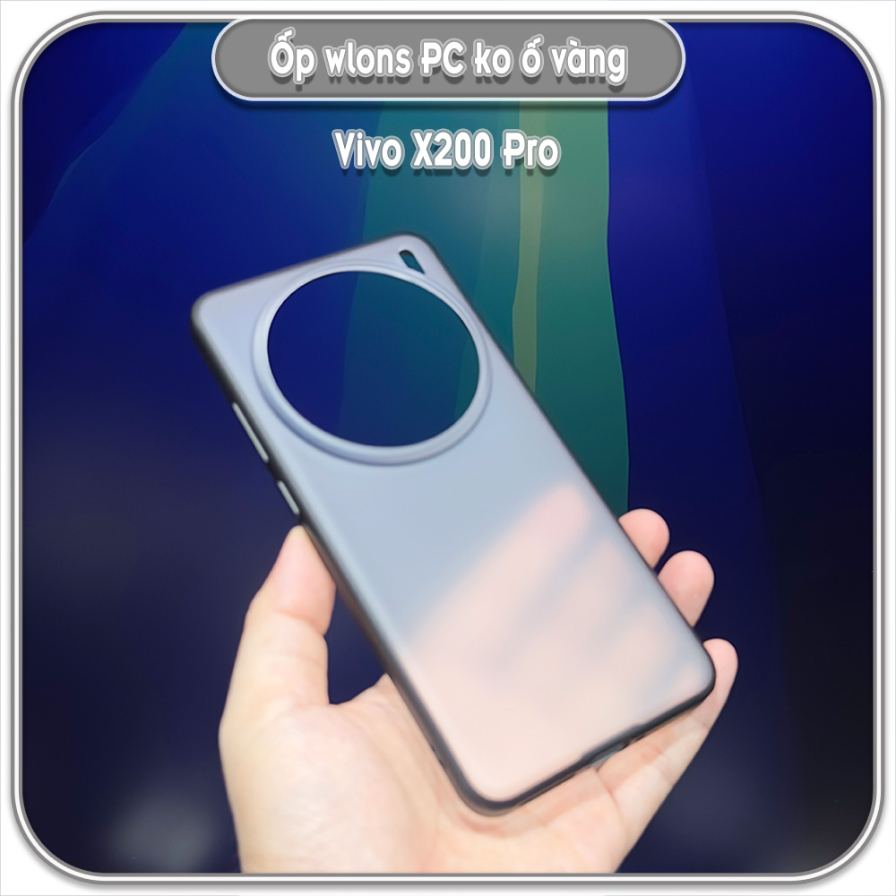 Ốp chống sốc cho Vivo X200 Pro, wlons lưng PC không ố vàng