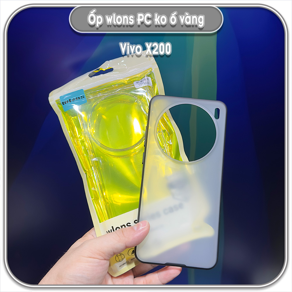 Ốp chống sốc cho Vivo X200, wlons lưng PC không ố vàng