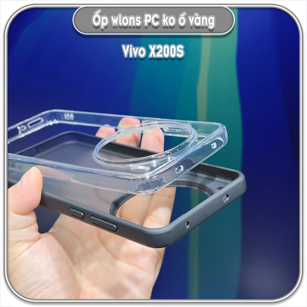 Ốp chống sốc cho Vivo X200s, wlons lưng PC không ố vàng