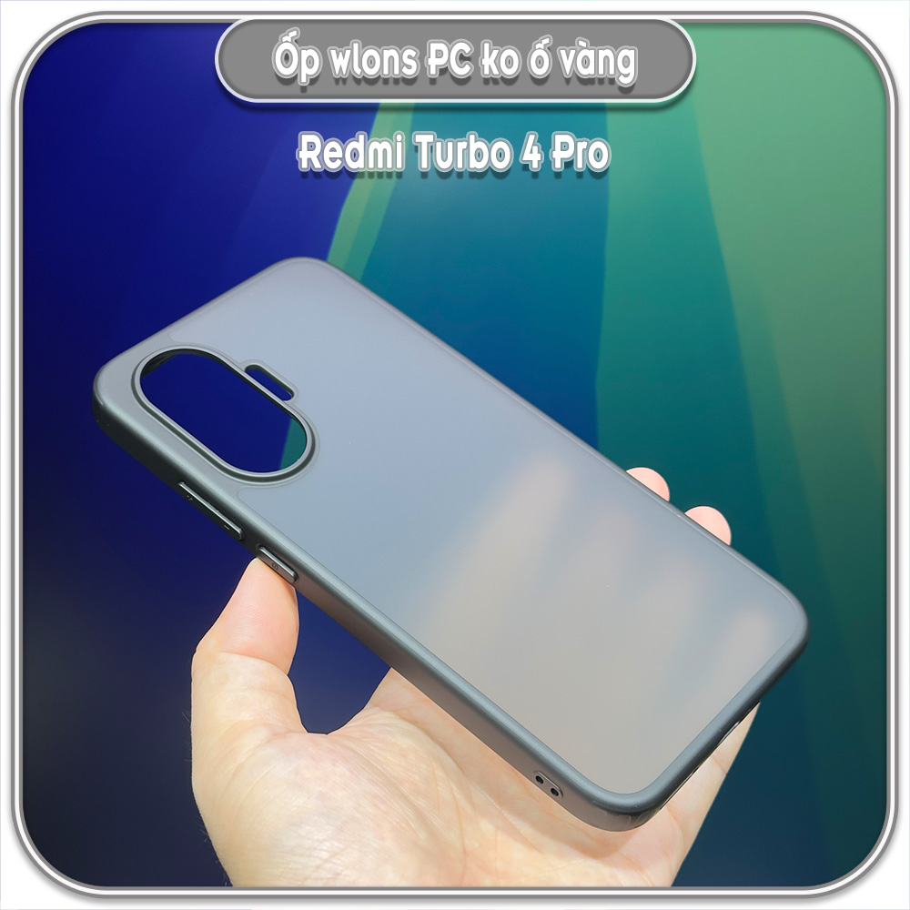 Ốp chống sốc cho Redmi Turbo 4 Pro, wlons lưng PC không ố vàng