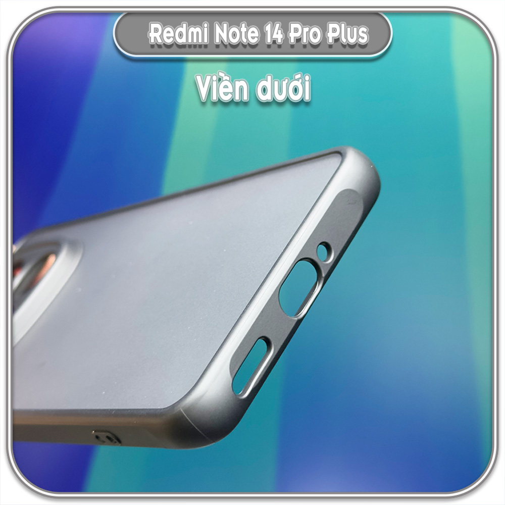 Ốp lưng chống sốc Redmi Note 14 Pro Plus, nhám đen che camera