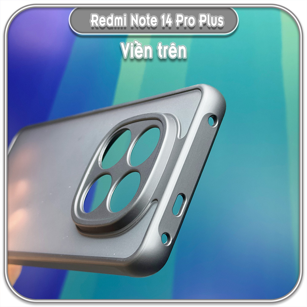 Ốp lưng chống sốc Redmi Note 14 Pro Plus, nhám đen che camera