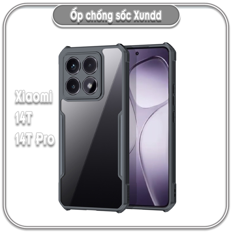 Ốp chống sốc Xundd Xiaomi 14T - 14T Pro, lưng PC không bị ố vàng