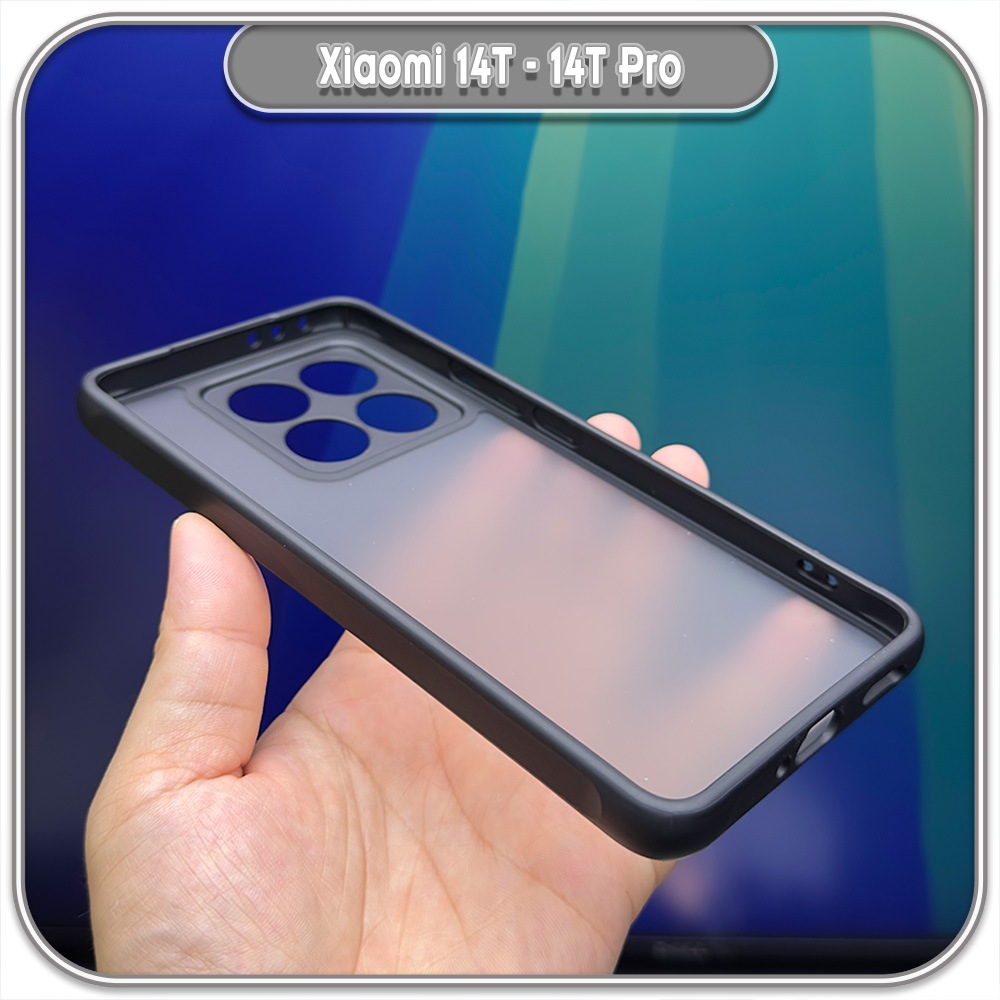 Ốp lưng chống sốc Xiaomi 14T - 14T Pro, nhám đen che camera