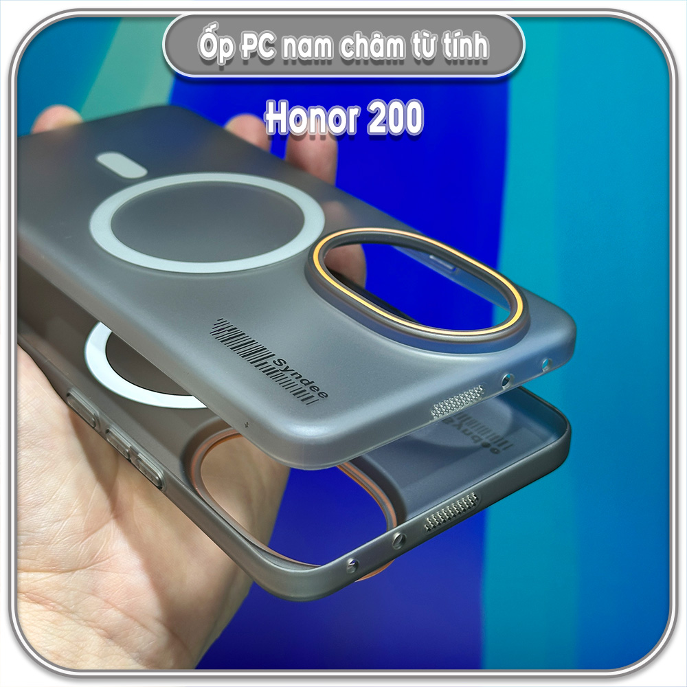 Ốp PC mỏng cho Honor 200, có nam châm sạc từ tính