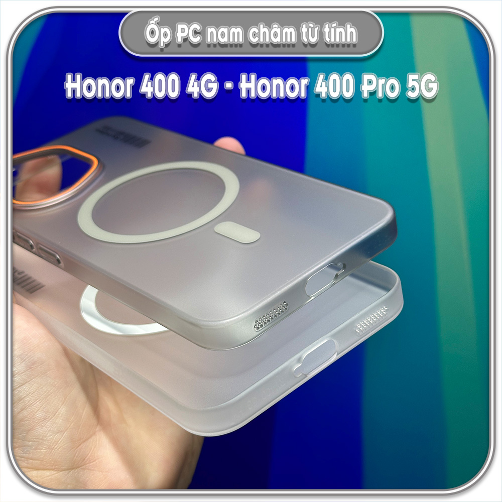 Ốp PC mỏng cho Honor 400 - 400 Pro 5G, có nam châm sạc từ tính