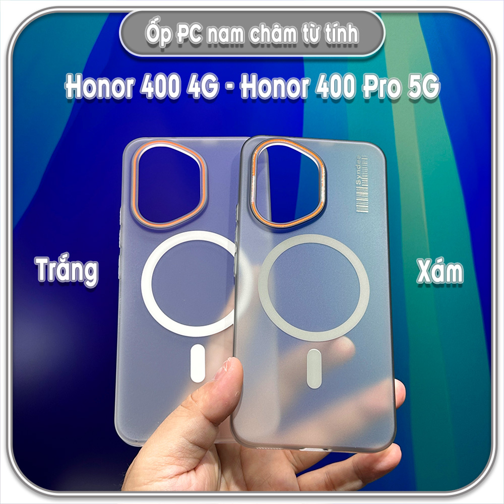 Ốp PC mỏng cho Honor 400 - 400 Pro 5G, có nam châm sạc từ tính