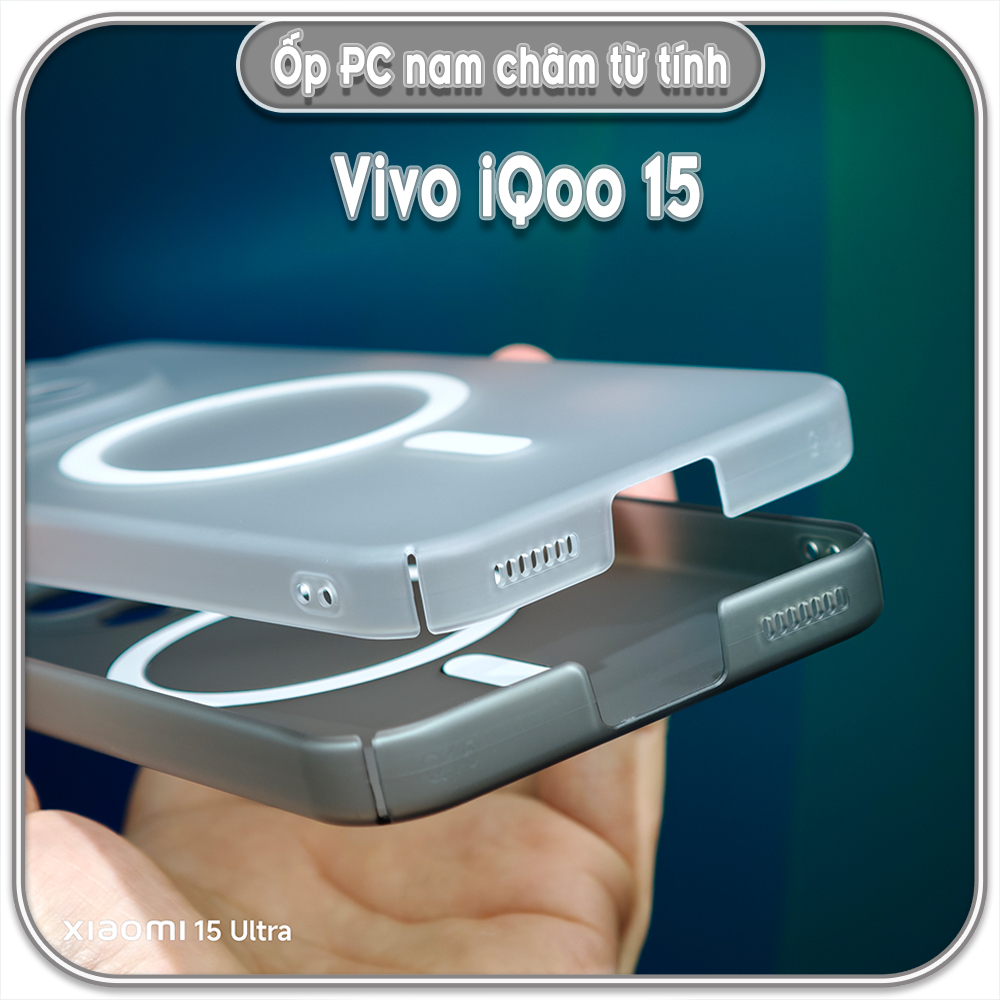 Ốp PC mỏng cho iQOO 15, có nam châm sạc từ tính