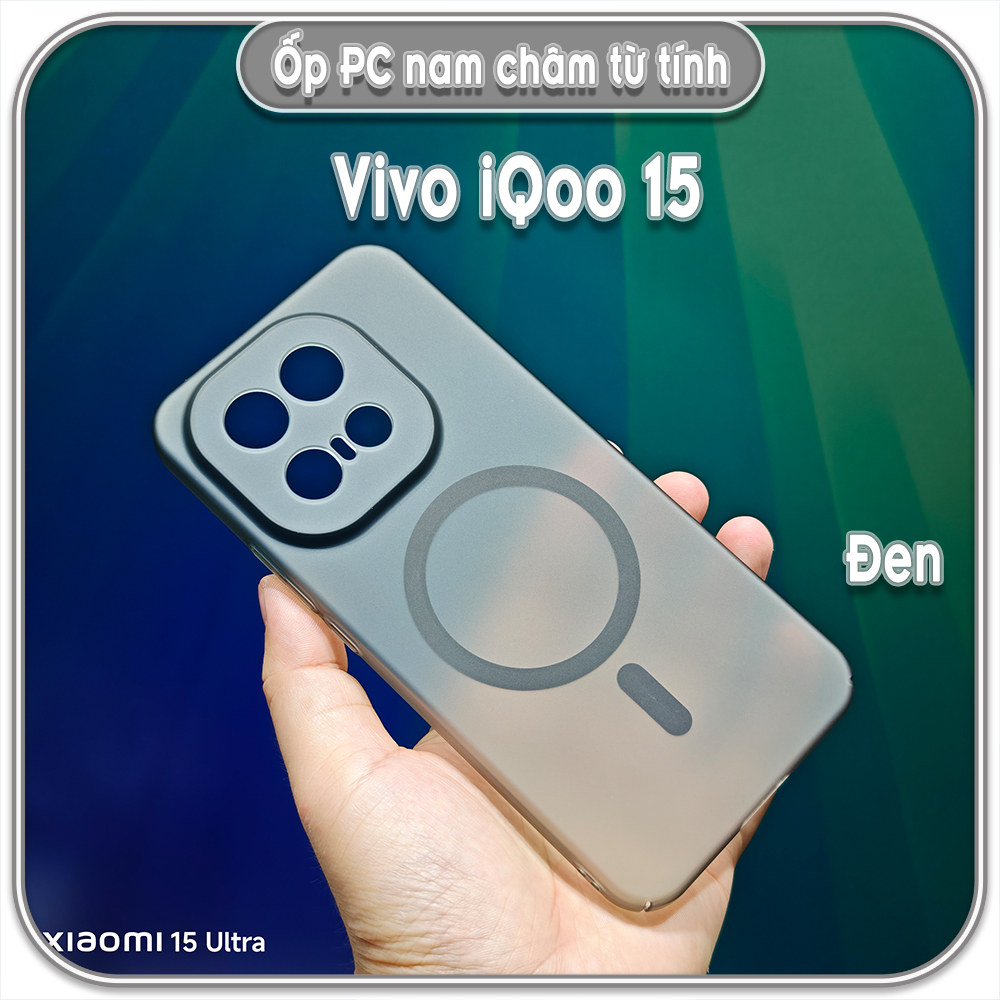 Ốp PC mỏng cho iQOO 15, có nam châm sạc từ tính