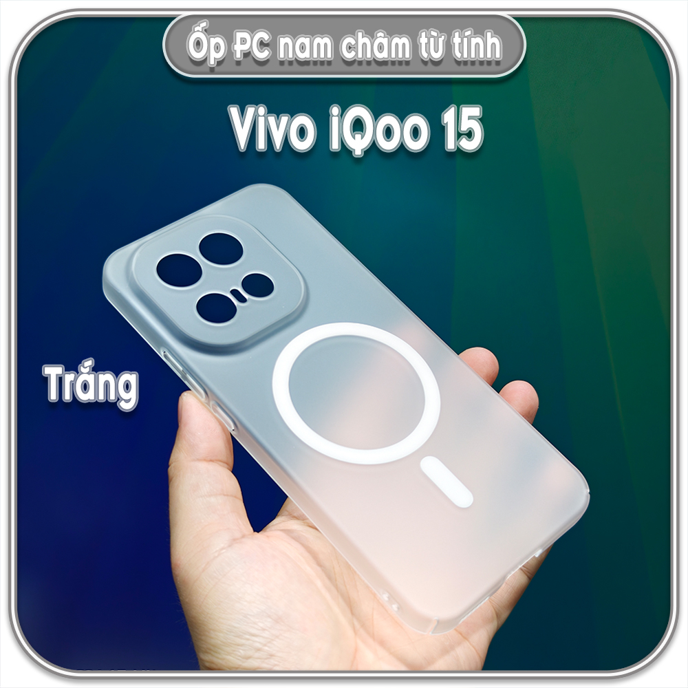 Ốp PC mỏng cho iQOO 15, có nam châm sạc từ tính