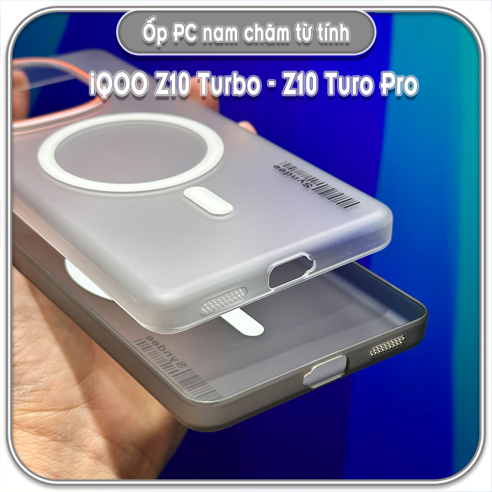 Ốp PC mỏng cho iQOO Z10 Turbo - Z10 Turbo Pro, có nam châm sạc từ tính