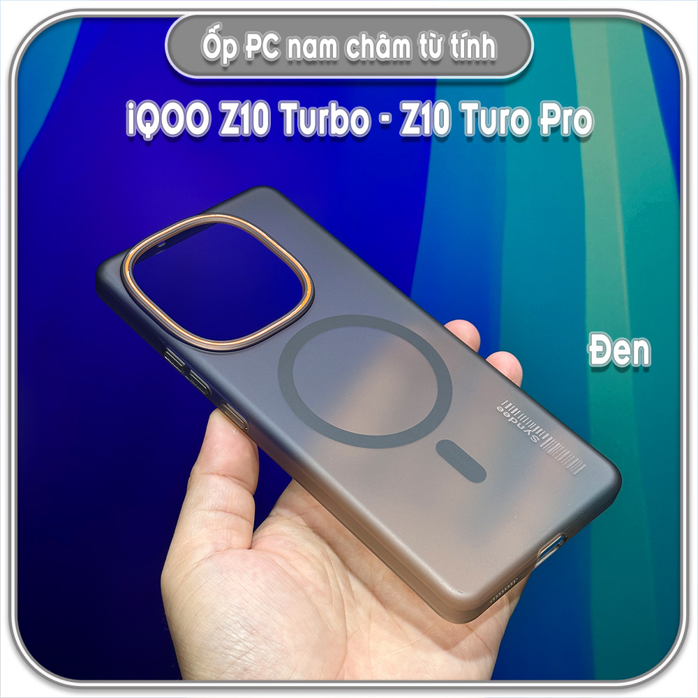 Ốp PC mỏng cho iQOO Z10 Turbo - Z10 Turbo Pro, có nam châm sạc từ tính