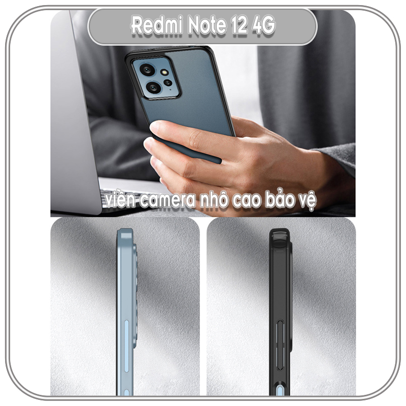 Ốp chống sốc wlons cho Redmi Note 12 4G, lưng PC không ố vàng