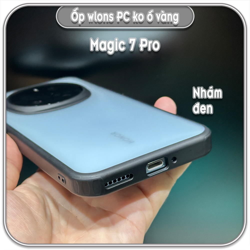 Ốp chống sốc cho Honor Magic 7 Pro, wlons lưng PC không ố vàng