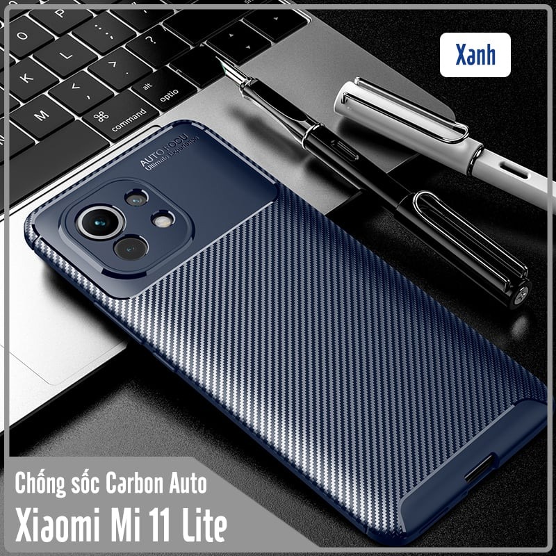 Ốp lưng cho Xiaomi Mi 11 Lite chống sốc Carbon Auto Focus