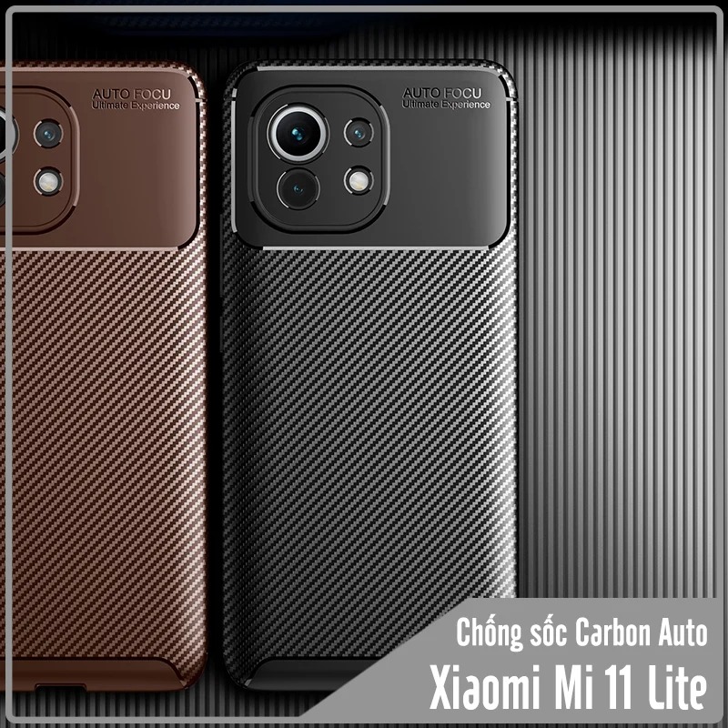 Ốp lưng cho Xiaomi Mi 11 Lite chống sốc Carbon Auto Focus