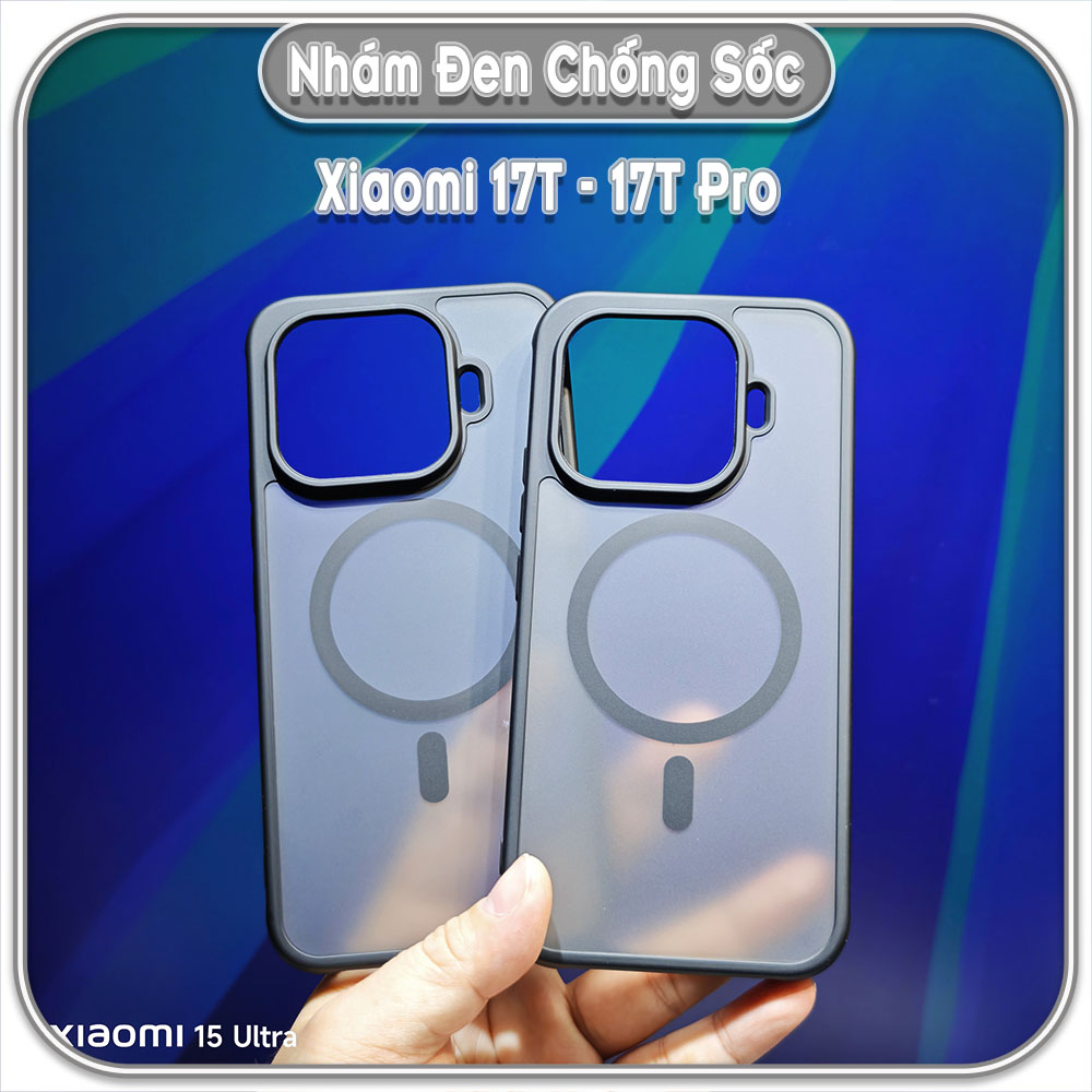 Ốp nhám đen cho Xiaomi 17T - 17T Pro, nam châm từ tính