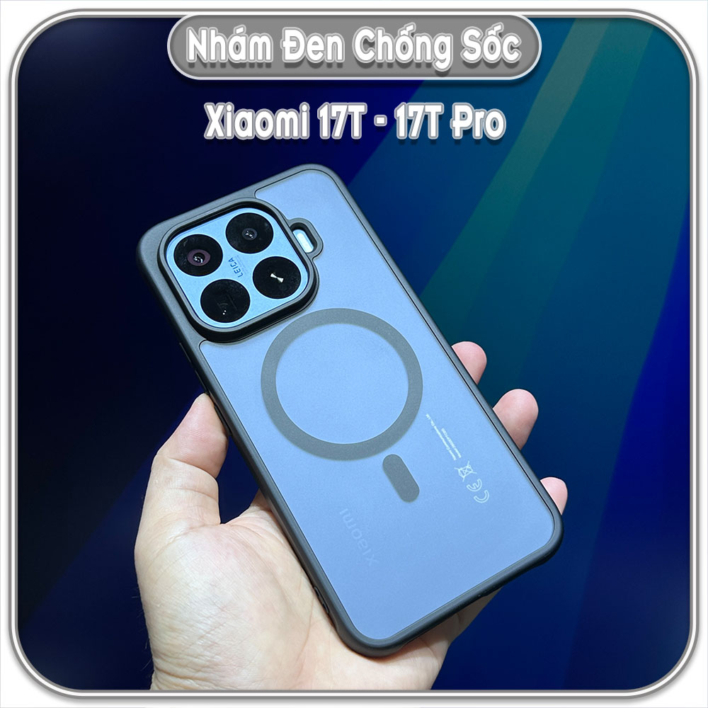 Ốp nhám đen cho Xiaomi 17T - 17T Pro, nam châm từ tính